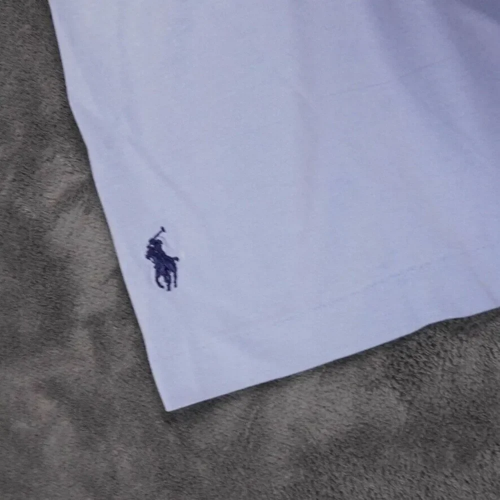 Vintage Polo Golf Ralph Lauren Shirt Mens Large‎ Blue Pima Cotton 2 Pony Logos